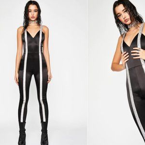 NWT Satin Rhinestone Jumpsuit